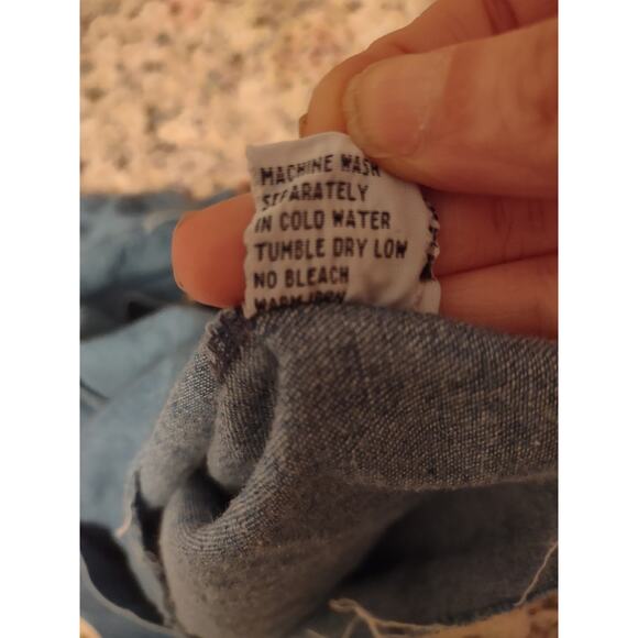 Vintage American Rave Chambray Button Up Shirt Classic Lightweight Casual - Picture 4 of 5